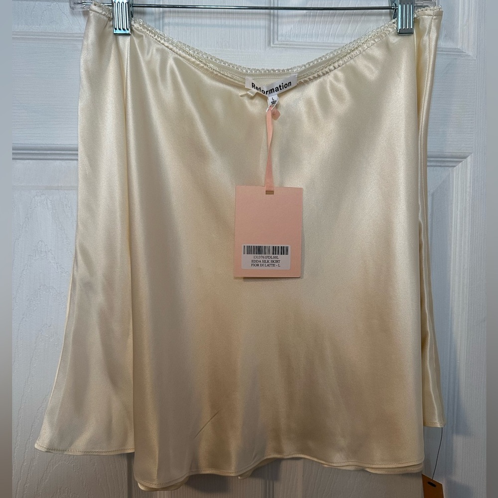 Reformation Edda Silk Skirt
